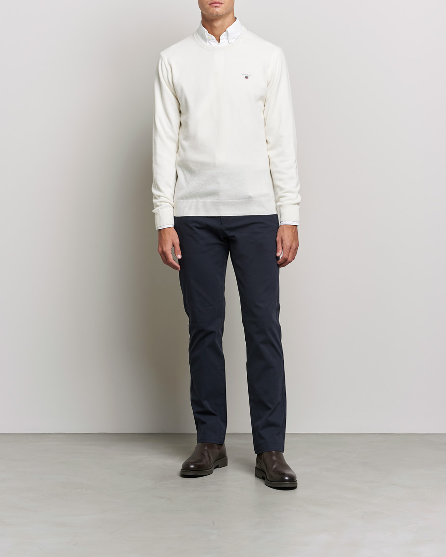 Homme | Pulls Et Tricots | GANT | Lambswool Crew Neck Pullover Cream