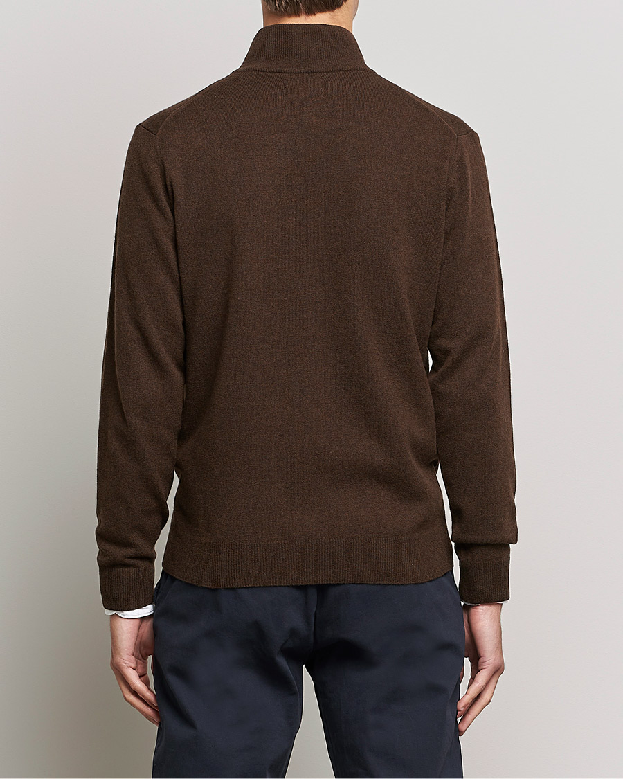 Homme | Pulls Et Tricots | GANT | Lambswool Full Zip Dark Brown Melange