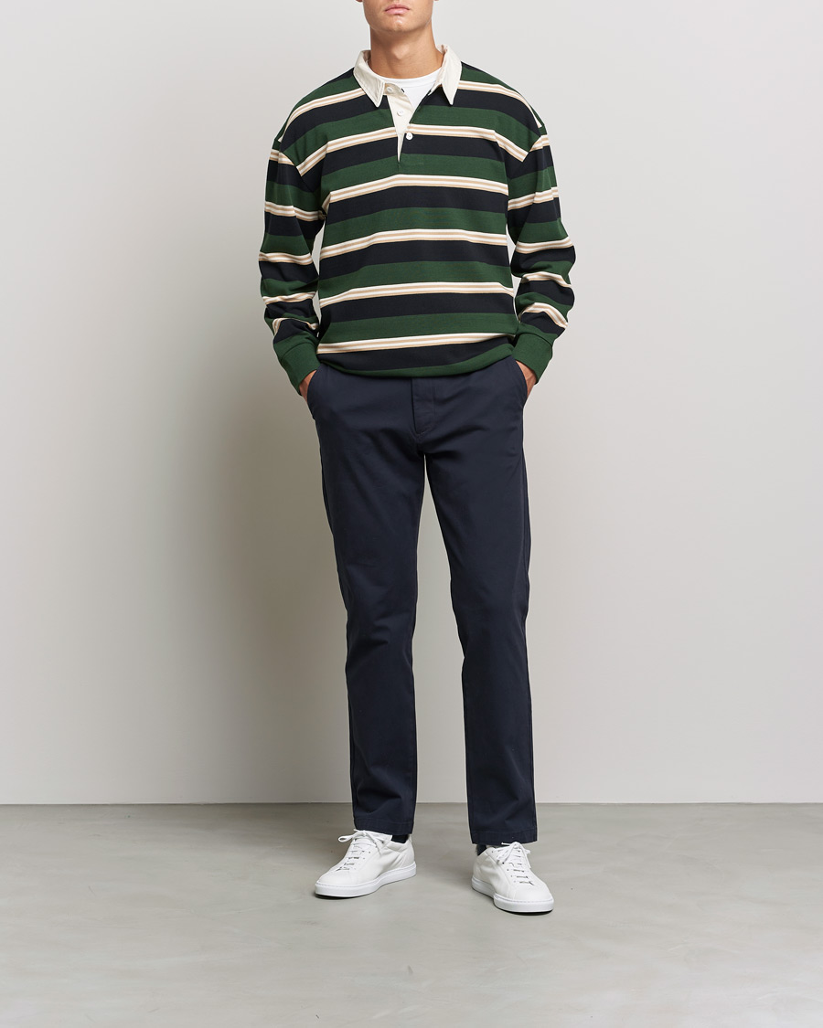 Homme | Pulls Et Tricots | GANT | Archive Striped Heavy Rugger Storm Green