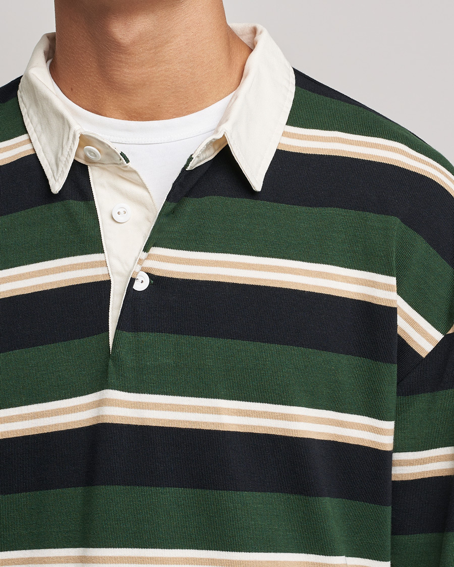 Homme | Pulls Et Tricots | GANT | Archive Striped Heavy Rugger Storm Green