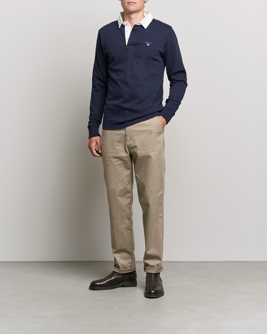 Homme | Pulls Et Tricots | GANT | Original Solid Heavy Rugger Evening Blue