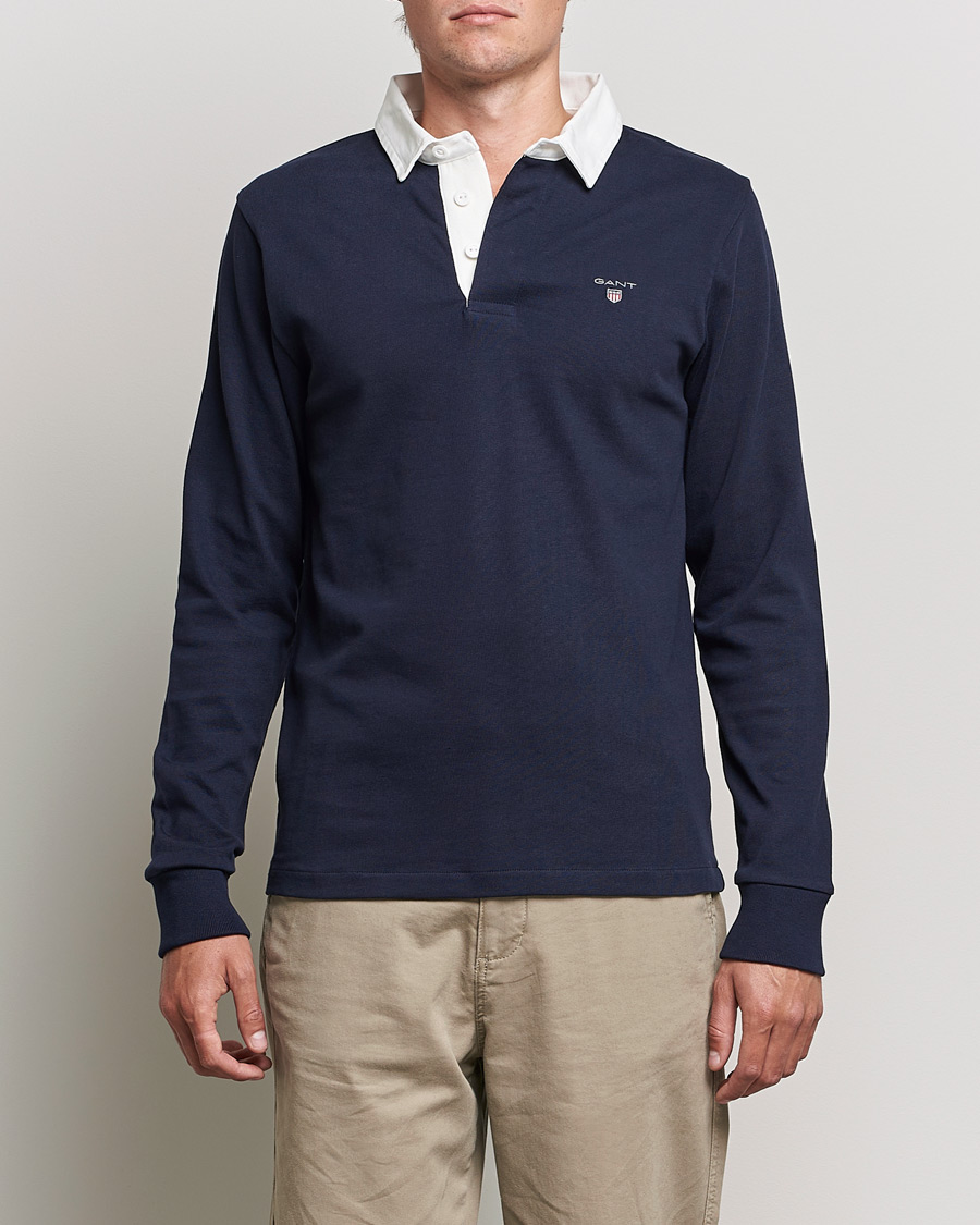 Homme | Pulls Et Tricots | GANT | Original Solid Heavy Rugger Evening Blue