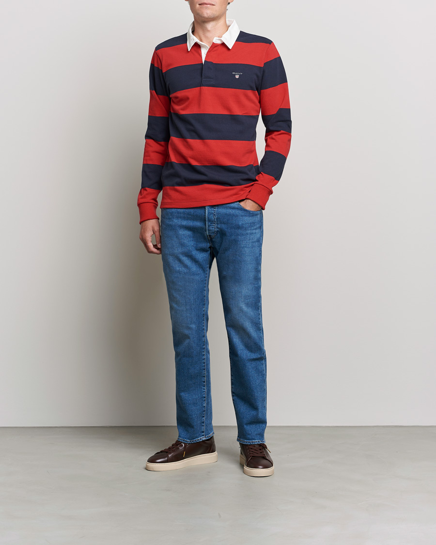 Homme | Pulls Et Tricots | GANT | Original Barstripe Heavy Rugger Ruby Red