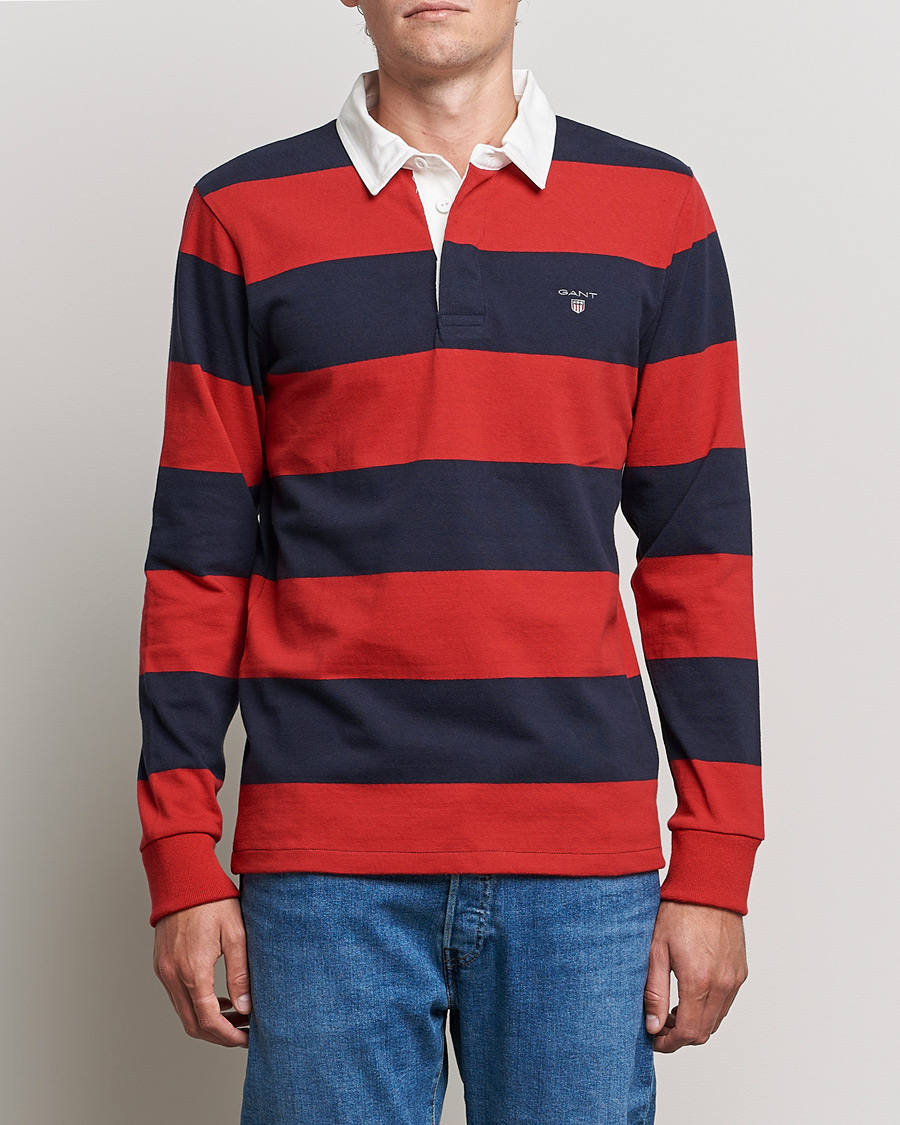 Homme | Pulls Et Tricots | GANT | Original Barstripe Heavy Rugger Ruby Red