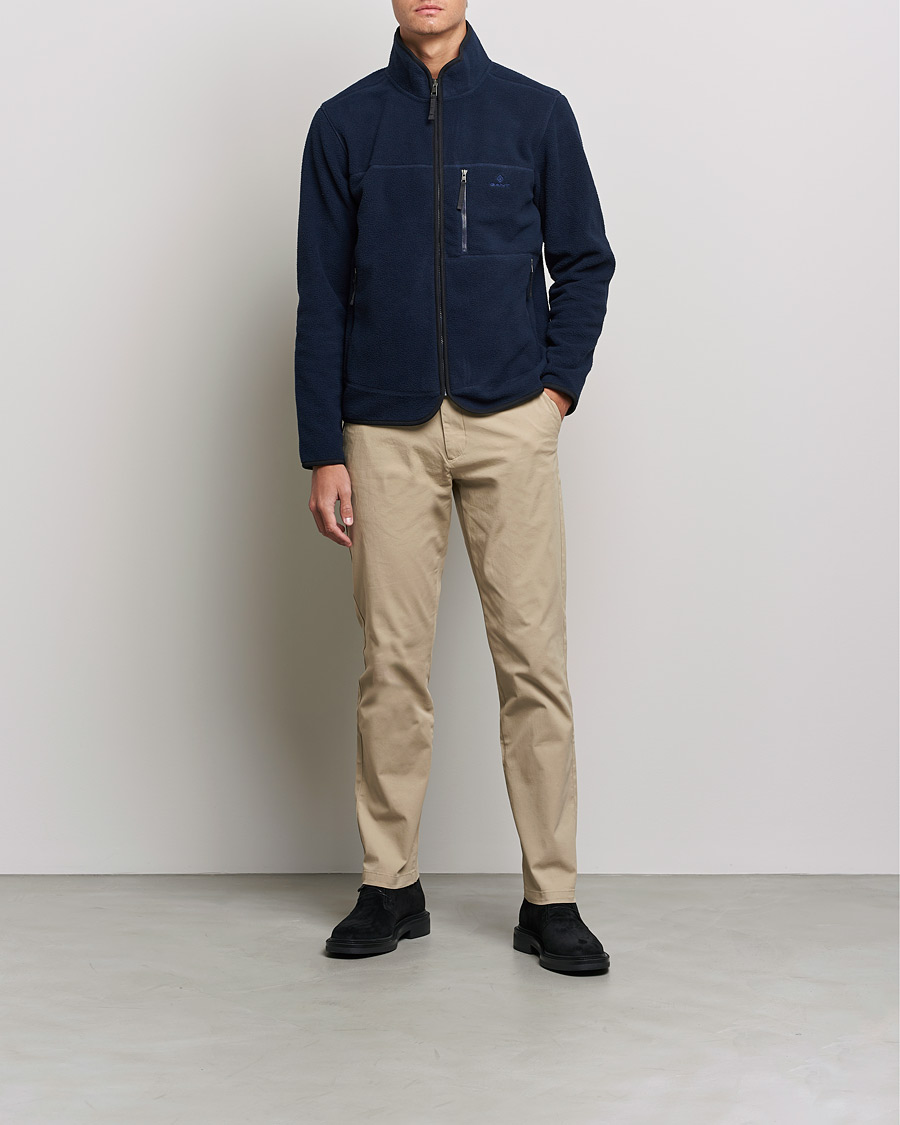 Homme | Pulls Et Tricots | GANT | Sherpa Fleece Full Zip Evening Blue