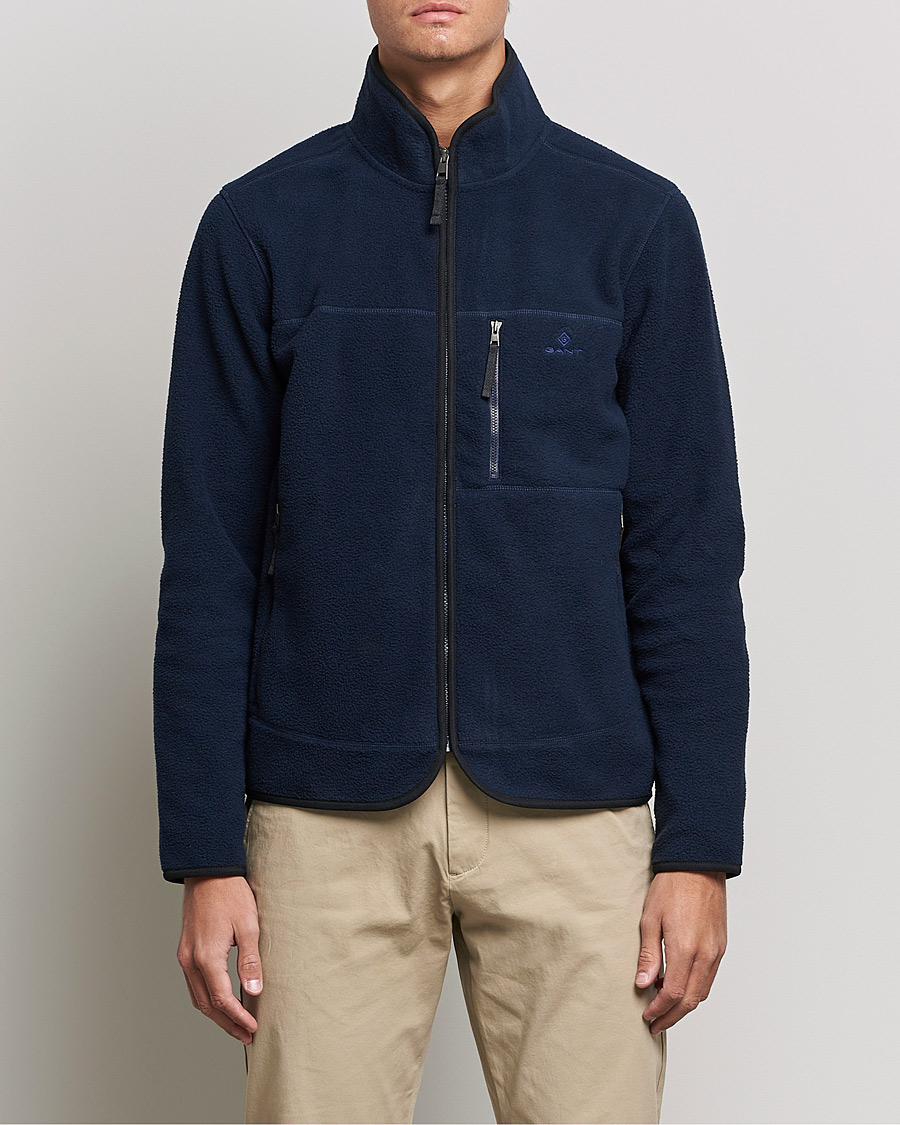 Homme | Pulls Et Tricots | GANT | Sherpa Fleece Full Zip Evening Blue