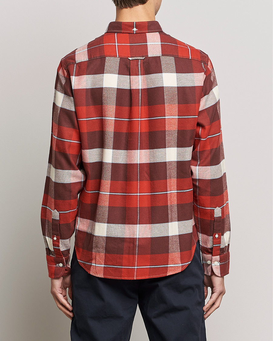 Homme | Chemises | GANT | Regular Fit Flannel Block Checked Shirt Spice Red