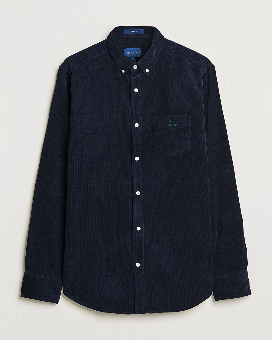 Homme | Chemises | GANT | Regular Fit Corduroy Shirt Evening Blue