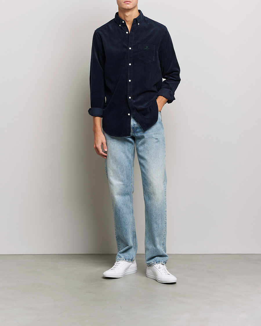 Homme | Chemises | GANT | Regular Fit Corduroy Shirt Evening Blue
