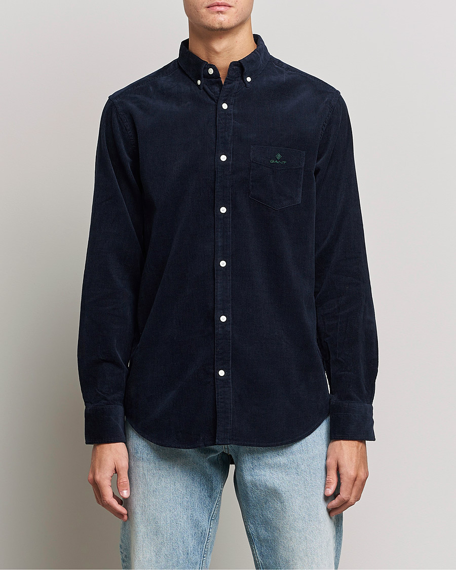 Homme | Chemises | GANT | Regular Fit Corduroy Shirt Evening Blue