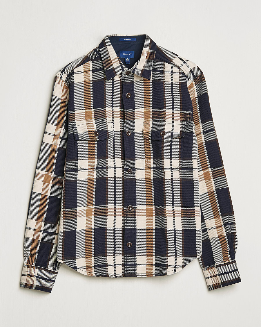 Homme | Chemises | GANT | Checked Overshirt Vintage Cream