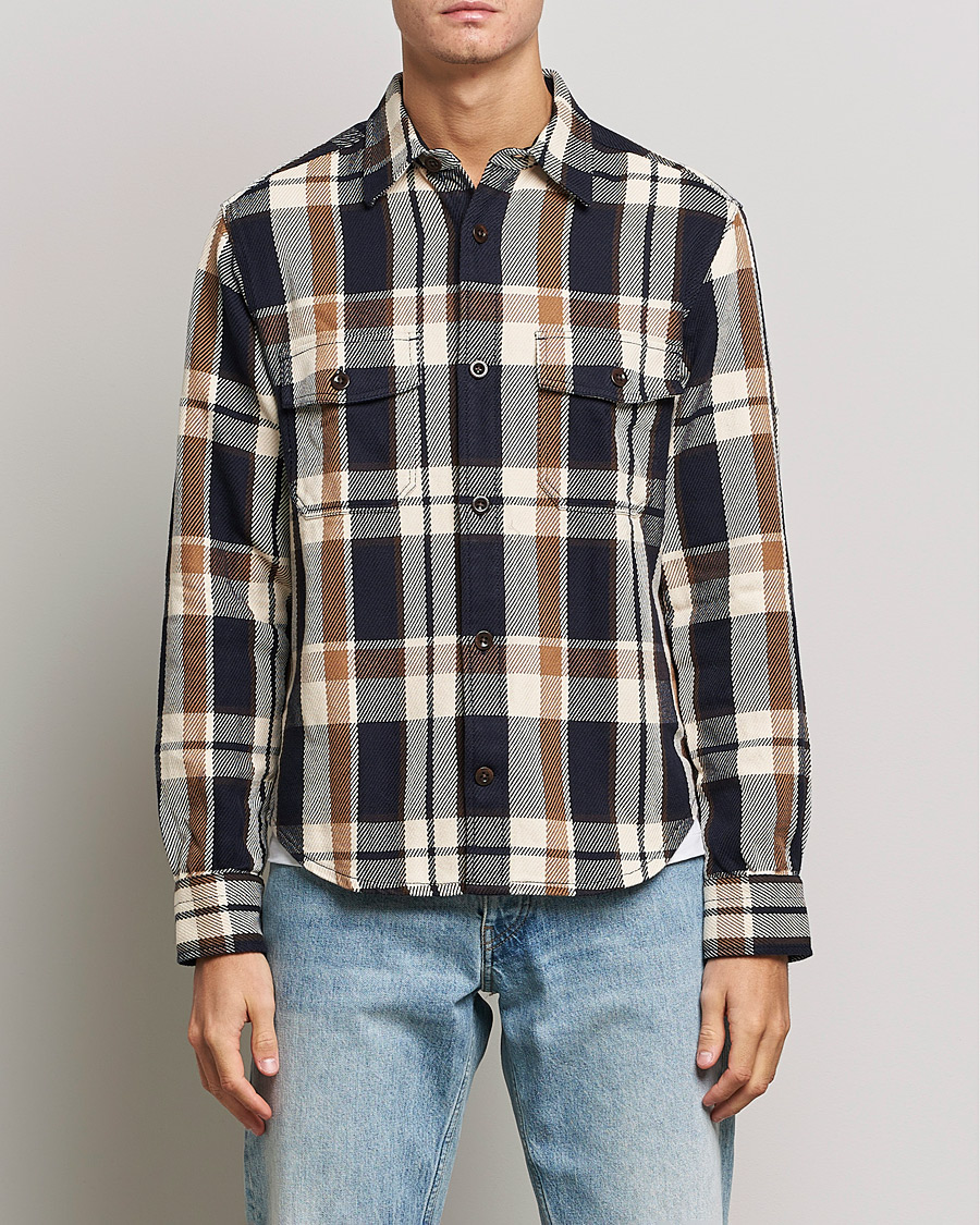 Homme | Chemises | GANT | Checked Overshirt Vintage Cream