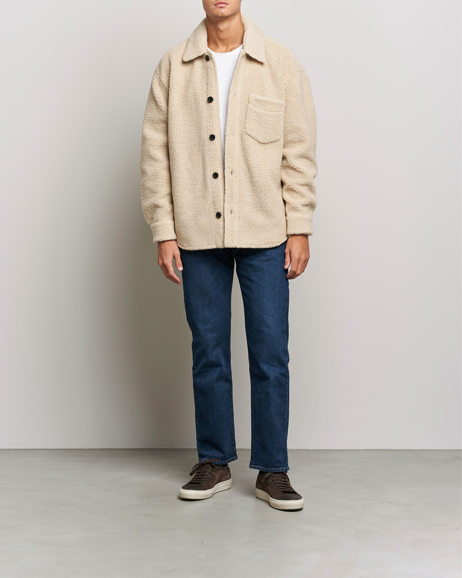 Homme | Chemises | GANT | Sherpa Fleece Overshirt Putty