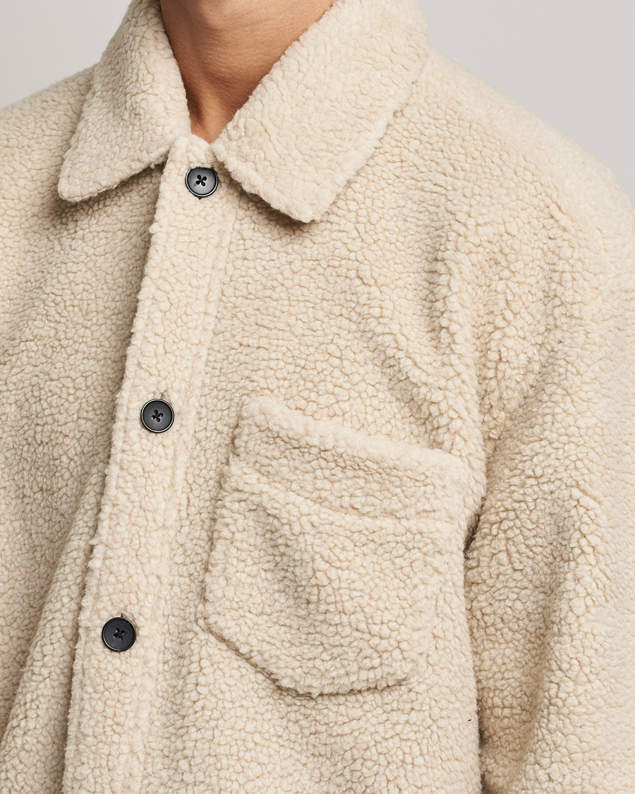 Homme | Chemises | GANT | Sherpa Fleece Overshirt Putty