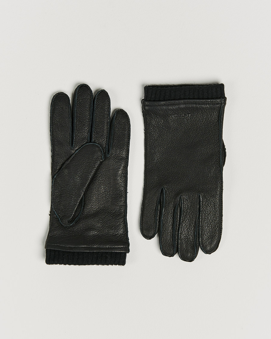 Homme | GANT Leather Gloves Black | GANT | Leather Gloves Black