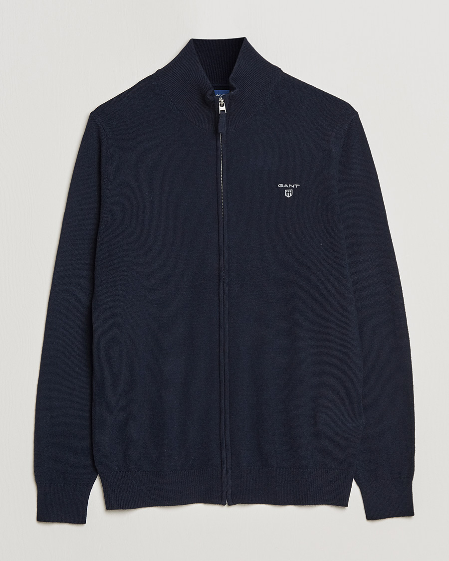 Homme | Pulls Et Tricots | GANT | Lambswool Full Zip Marine