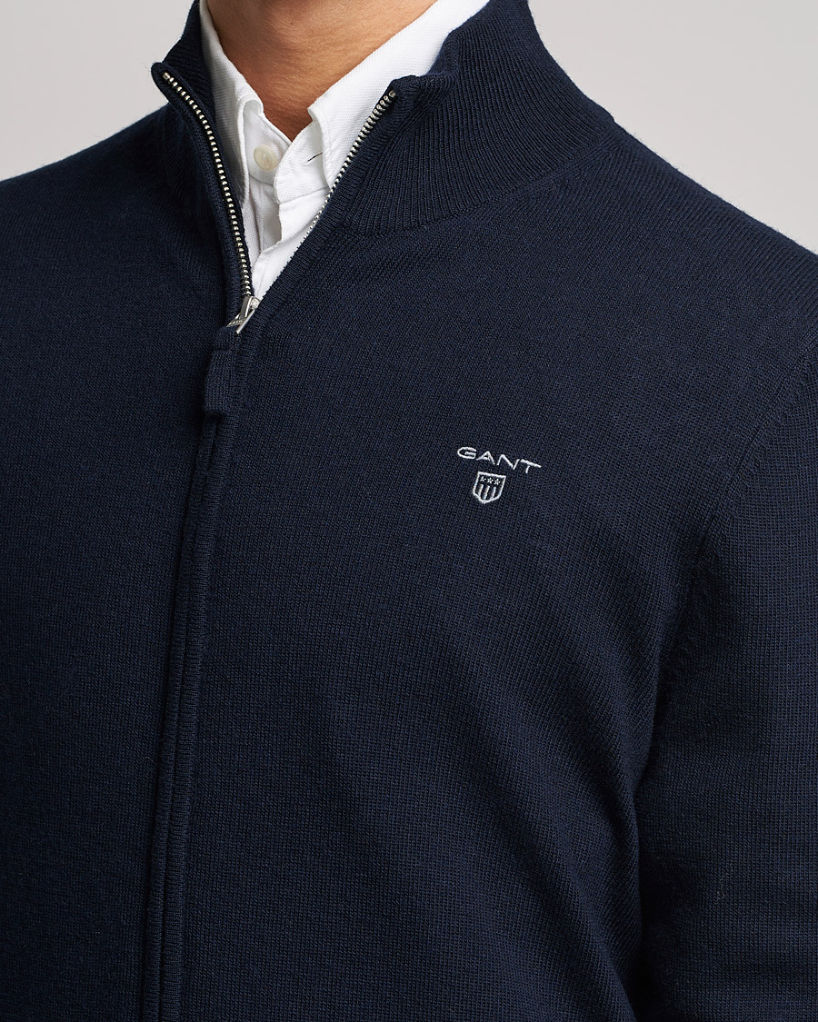 Homme | Pulls Et Tricots | GANT | Lambswool Full Zip Marine