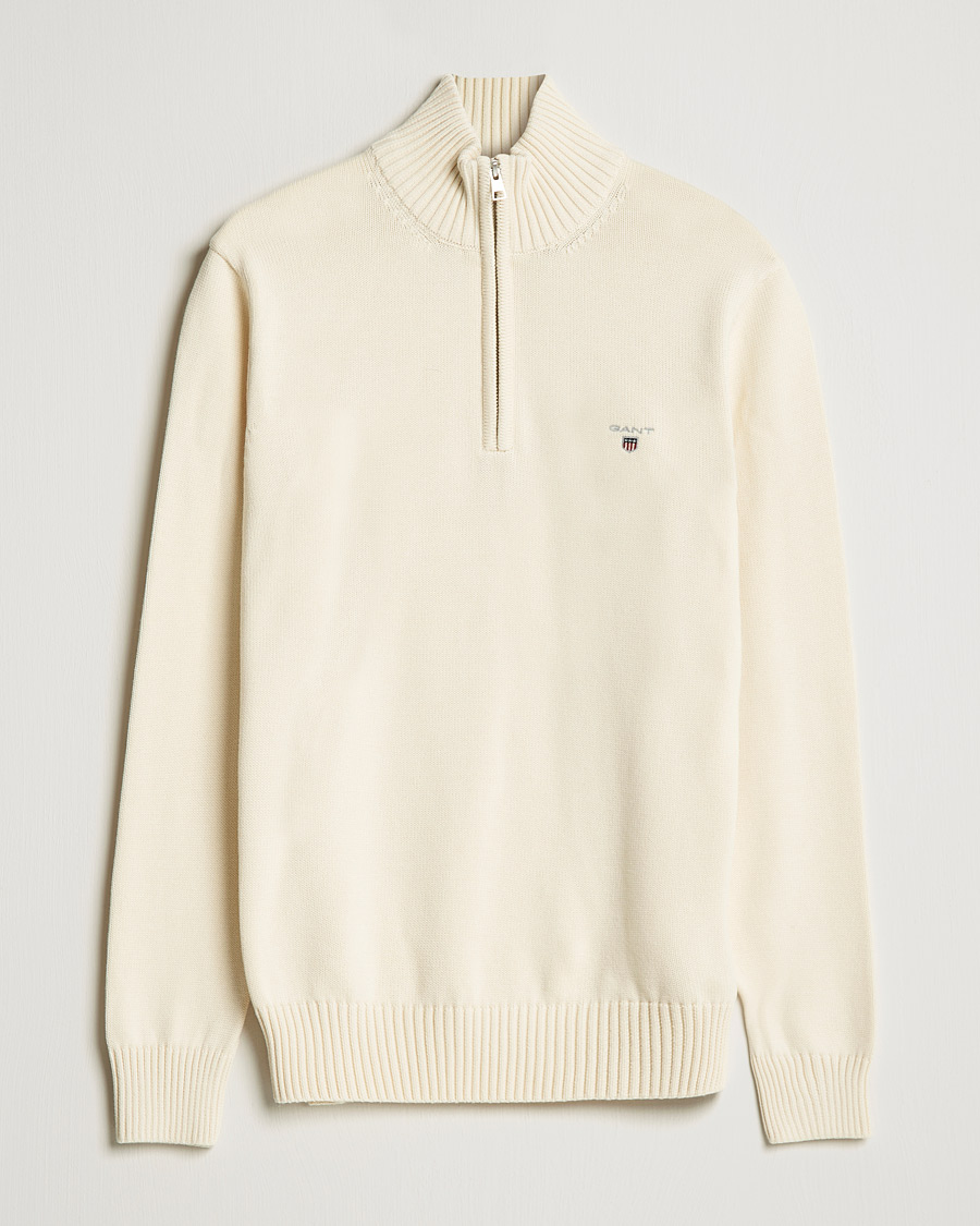 Homme | Pulls Et Tricots | GANT | Cotton Half Zip Cream