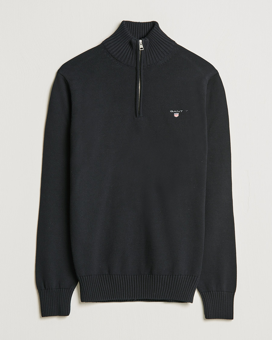 Homme | Pulls Et Tricots | GANT | Cotton Half Zip Black