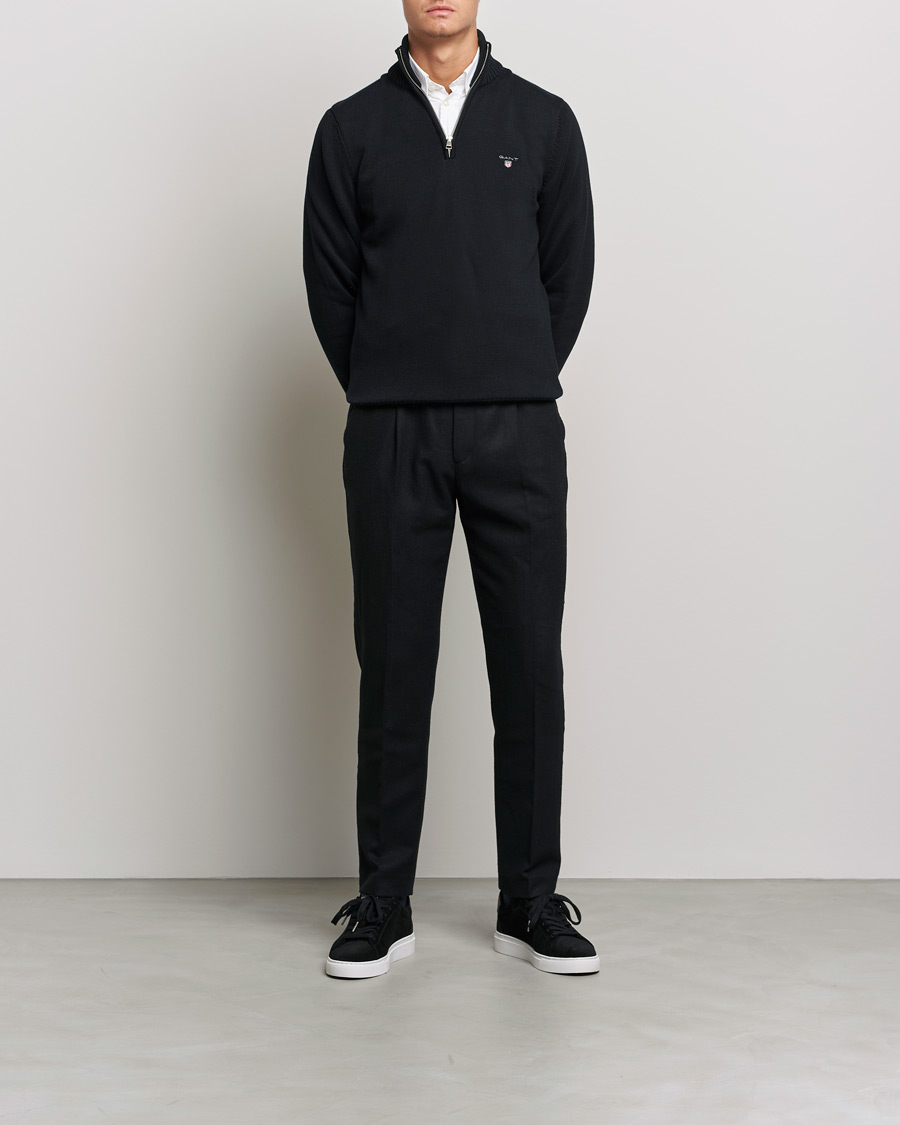 Homme | Pulls Et Tricots | GANT | Cotton Half Zip Black