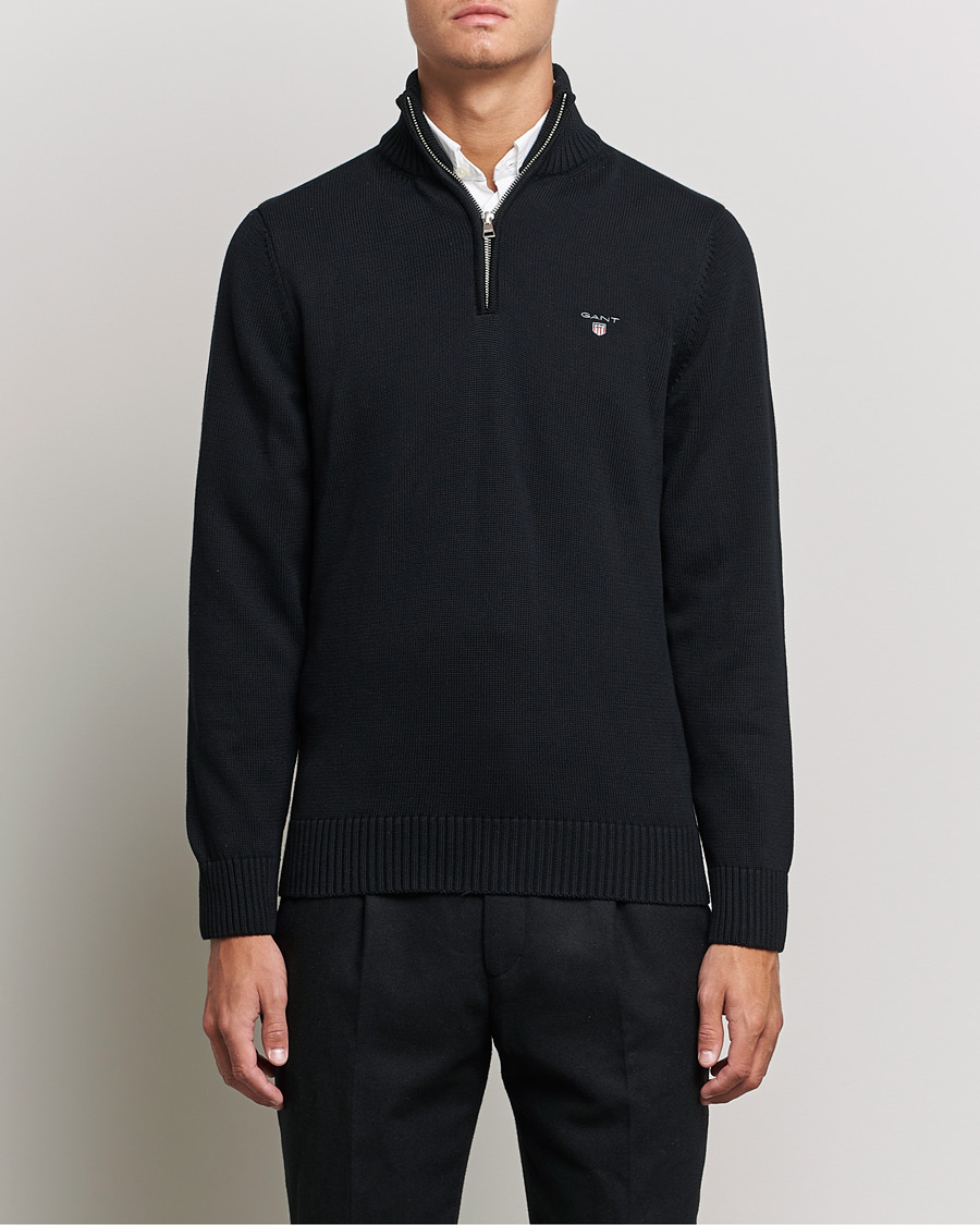 Homme | Pulls Et Tricots | GANT | Cotton Half Zip Black