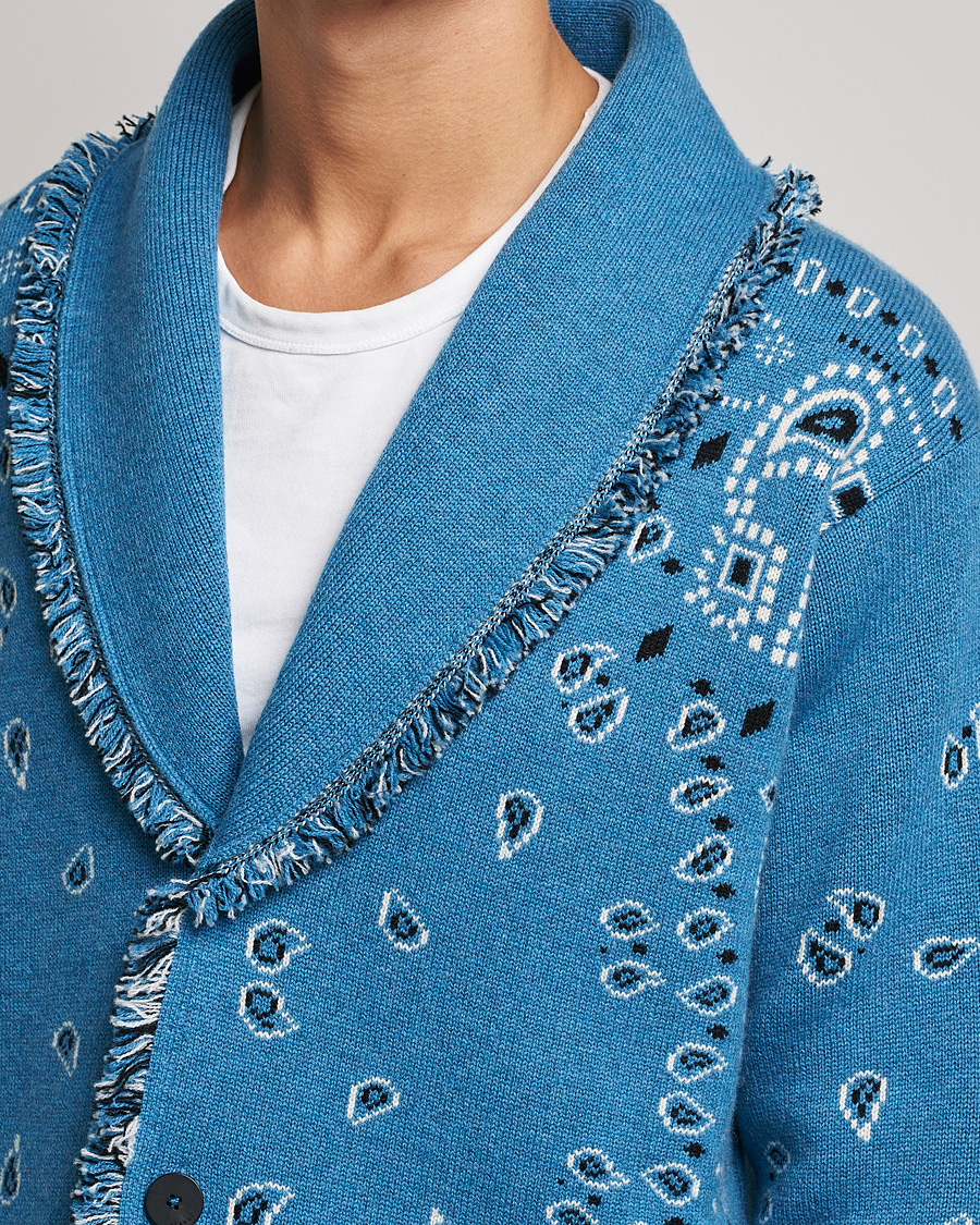Homme | Pulls Et Tricots | Alanui | Icon Cashmere Jacquard Cardigan Cobalt Blue