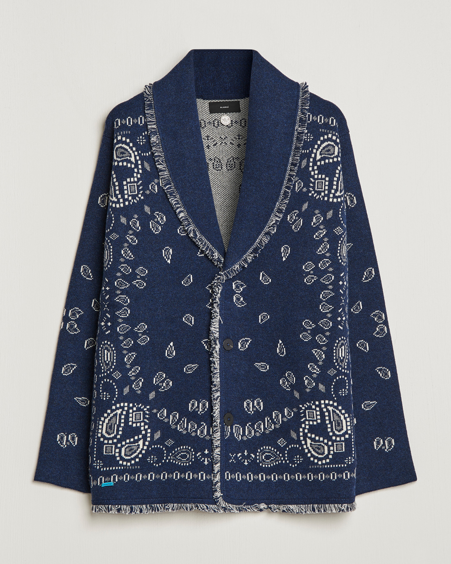 Homme | Pulls Et Tricots | Alanui | Icon Cashmere Jacquard Cardigan Navy