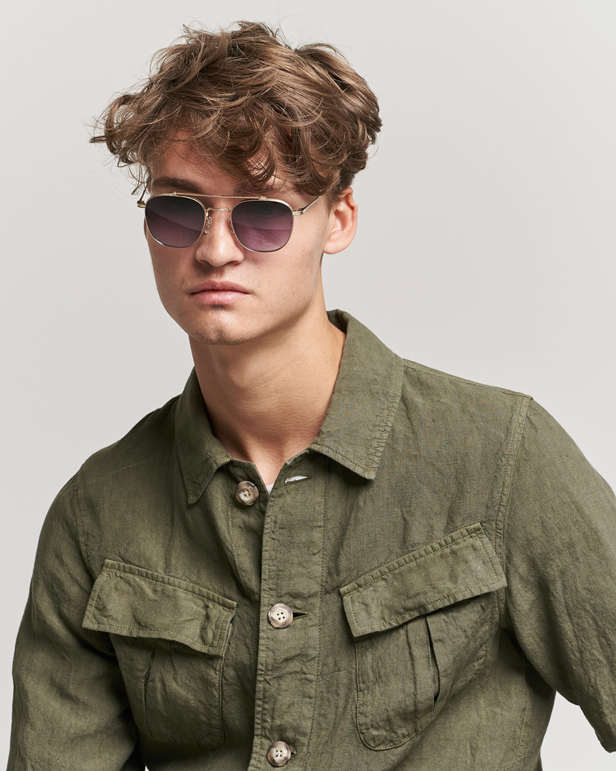 Homme | Oliver Peoples Mandeville Sunglasses Brushed Gold/Gradient Lens | Oliver Peoples | Mandeville Sunglasses Brushed Gold/Gradient Lens