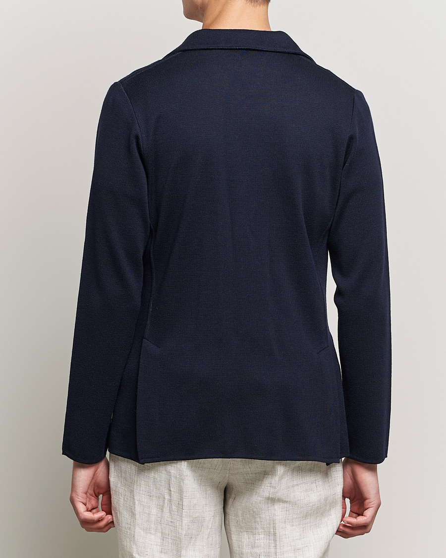 Homme | Blazers | Lardini | Knitted Wool Blazer Navy