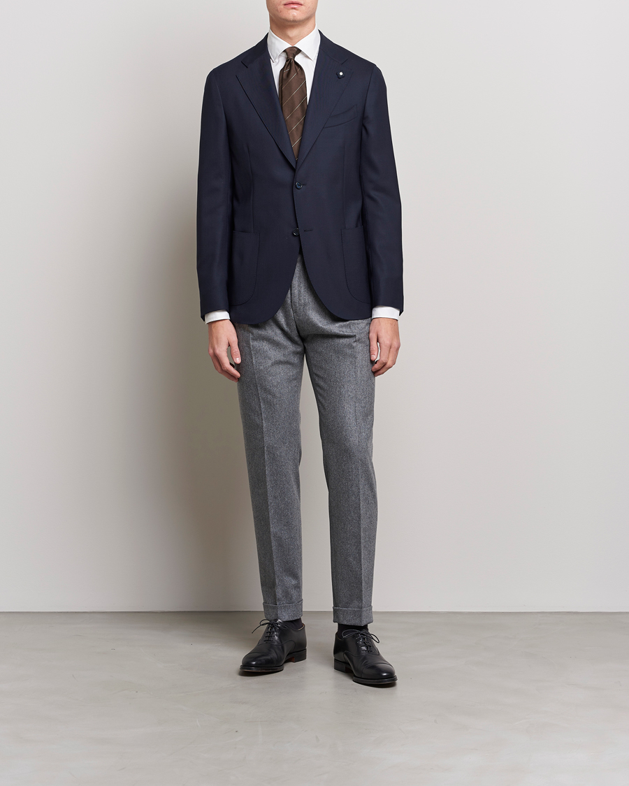 Homme | Blazers | Lardini | Patch Pocket Wool Blazer Navy