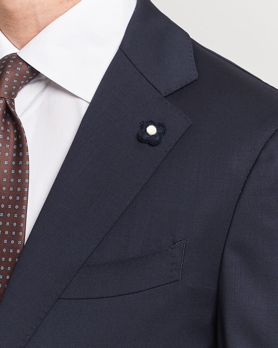 Homme | Blazers | Lardini | Two Button Wool Blazer Navy