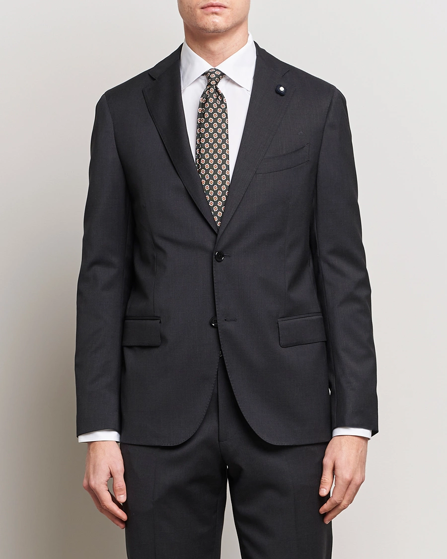 Homme | Italian Department | Lardini | Two Button Wool Blazer  Grey