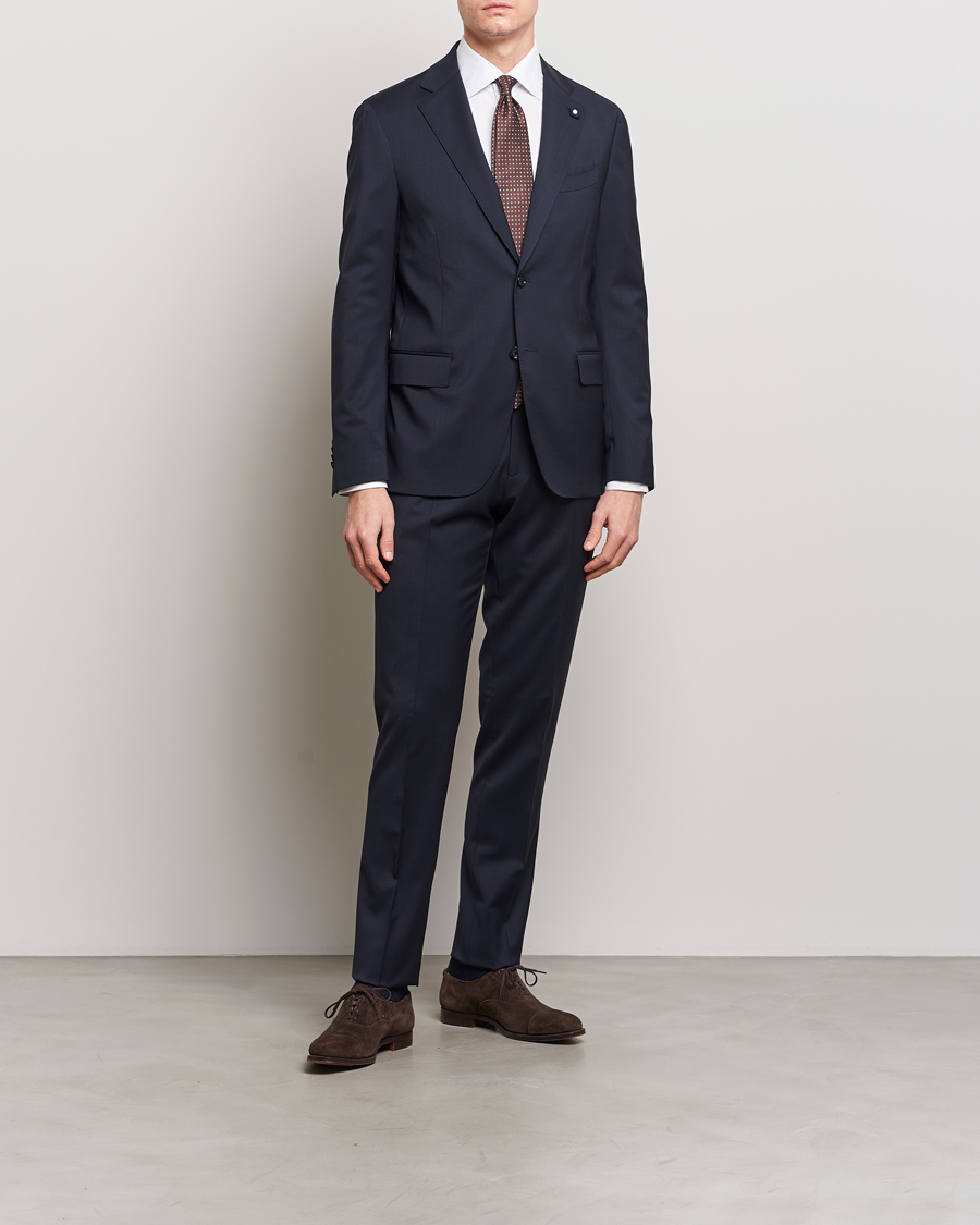 Homme | Pantalons | Lardini | Wool Trousers Navy