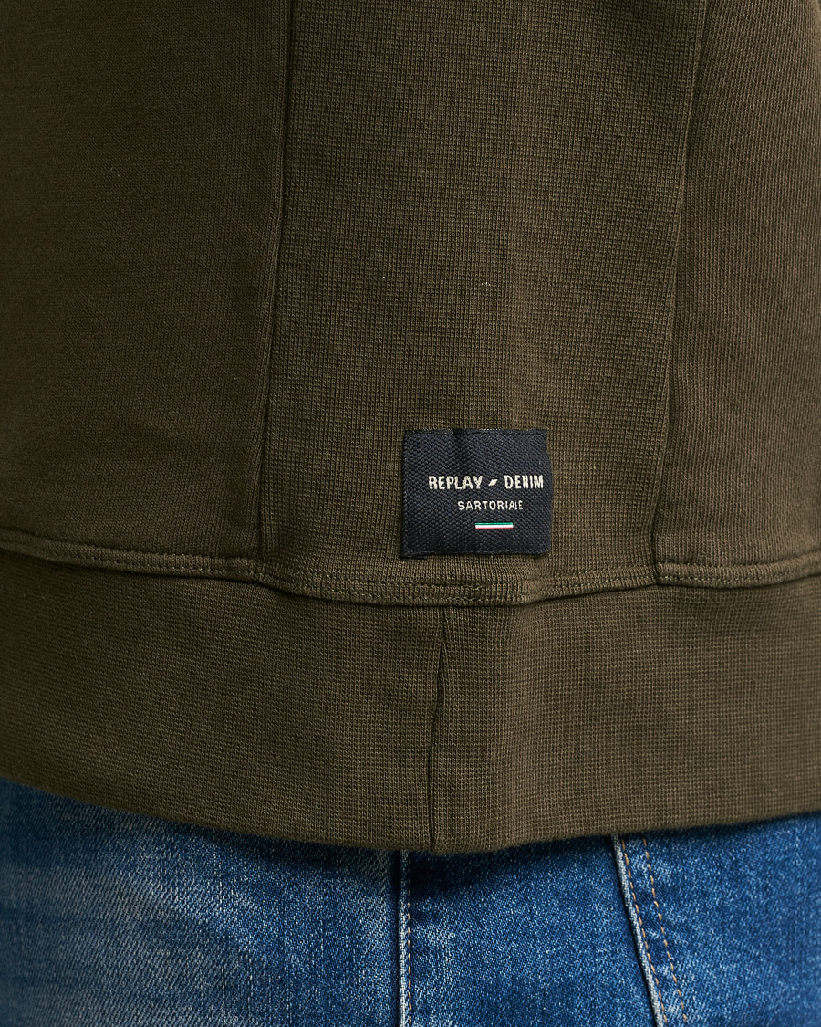 Homme | Pulls Et Tricots | Replay | Sartoriale Jersey Crew Neck Sweatshirt Military