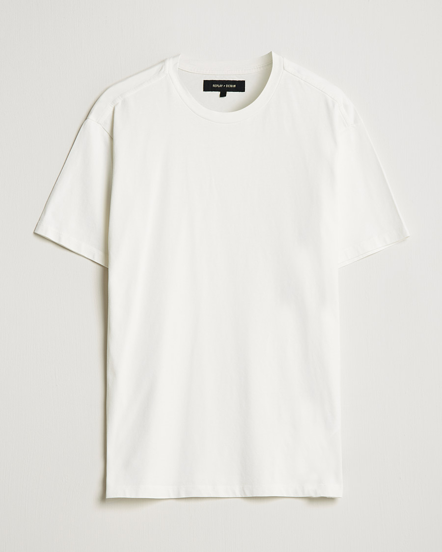 Homme | T-shirts | Replay | Sartoriale Heavy Crew Neck T-Shirt Chalk White