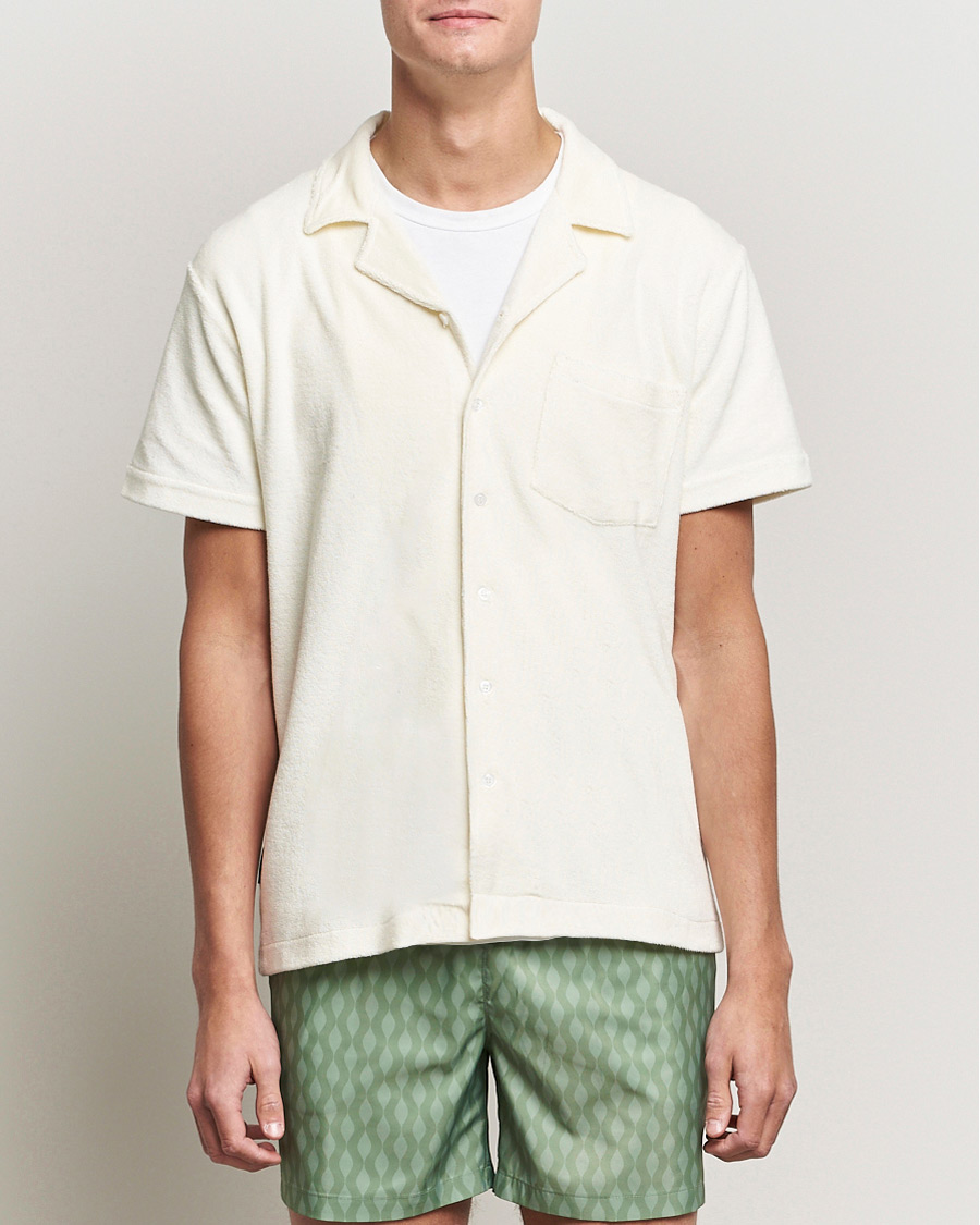 Homme | Chemises | The Resort Co | Short Sleeve Terry Resort Shirt White