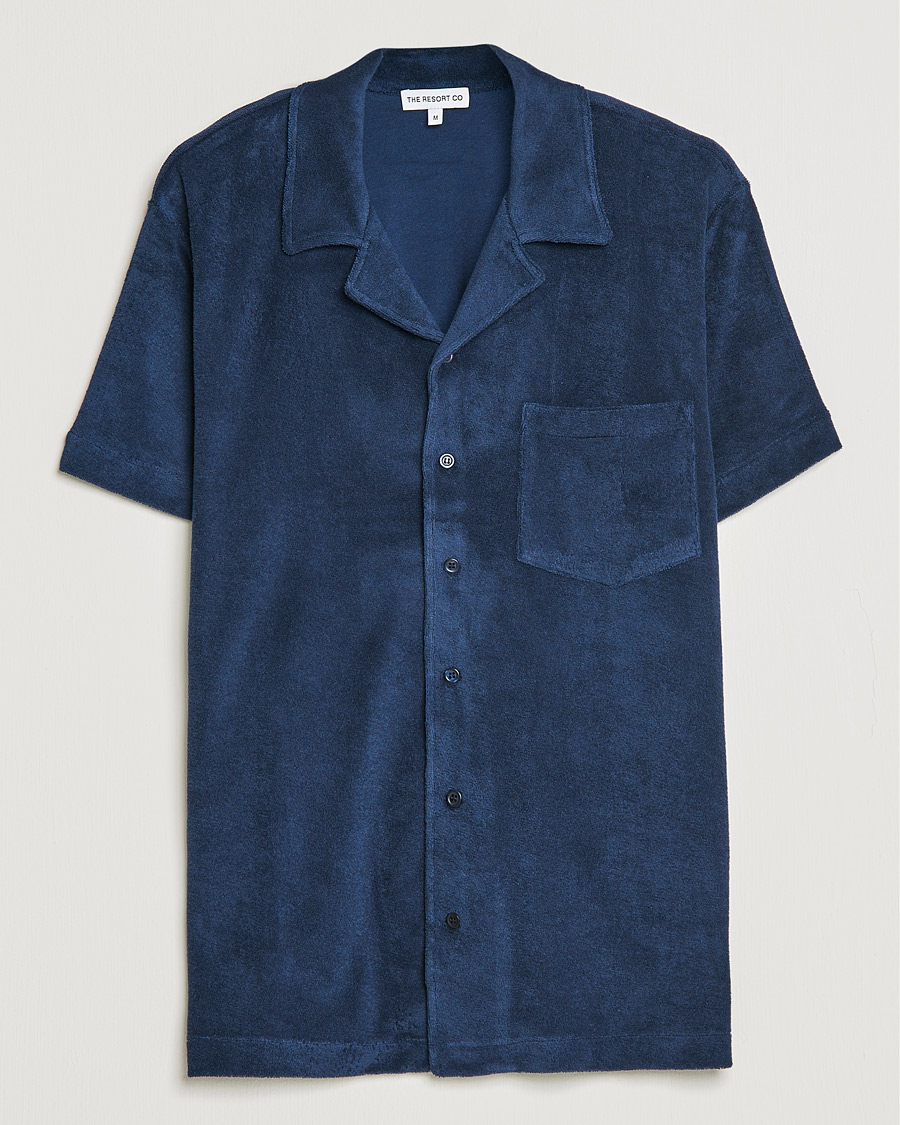 Homme | Chemises | The Resort Co | Short Sleeve Terry Resort Shirt Navy