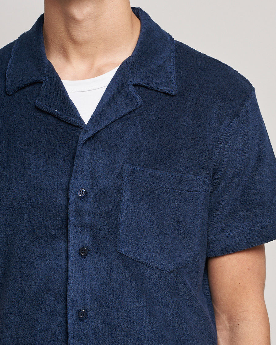 Homme | Chemises | The Resort Co | Short Sleeve Terry Resort Shirt Navy