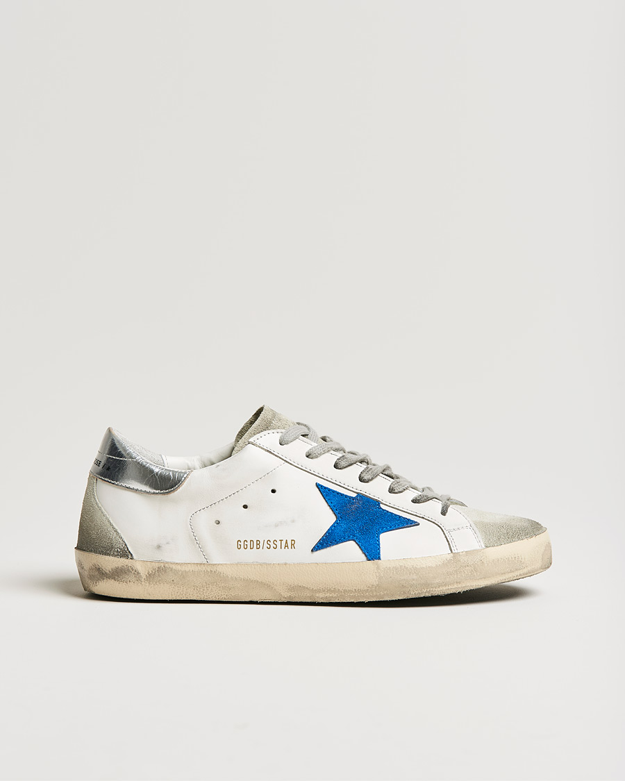 Homme | Golden Goose Deluxe Brand Super-Star Sneakers White/Electric Blue | Golden Goose | Deluxe Brand Super-Star Sneakers White/Electric Blue