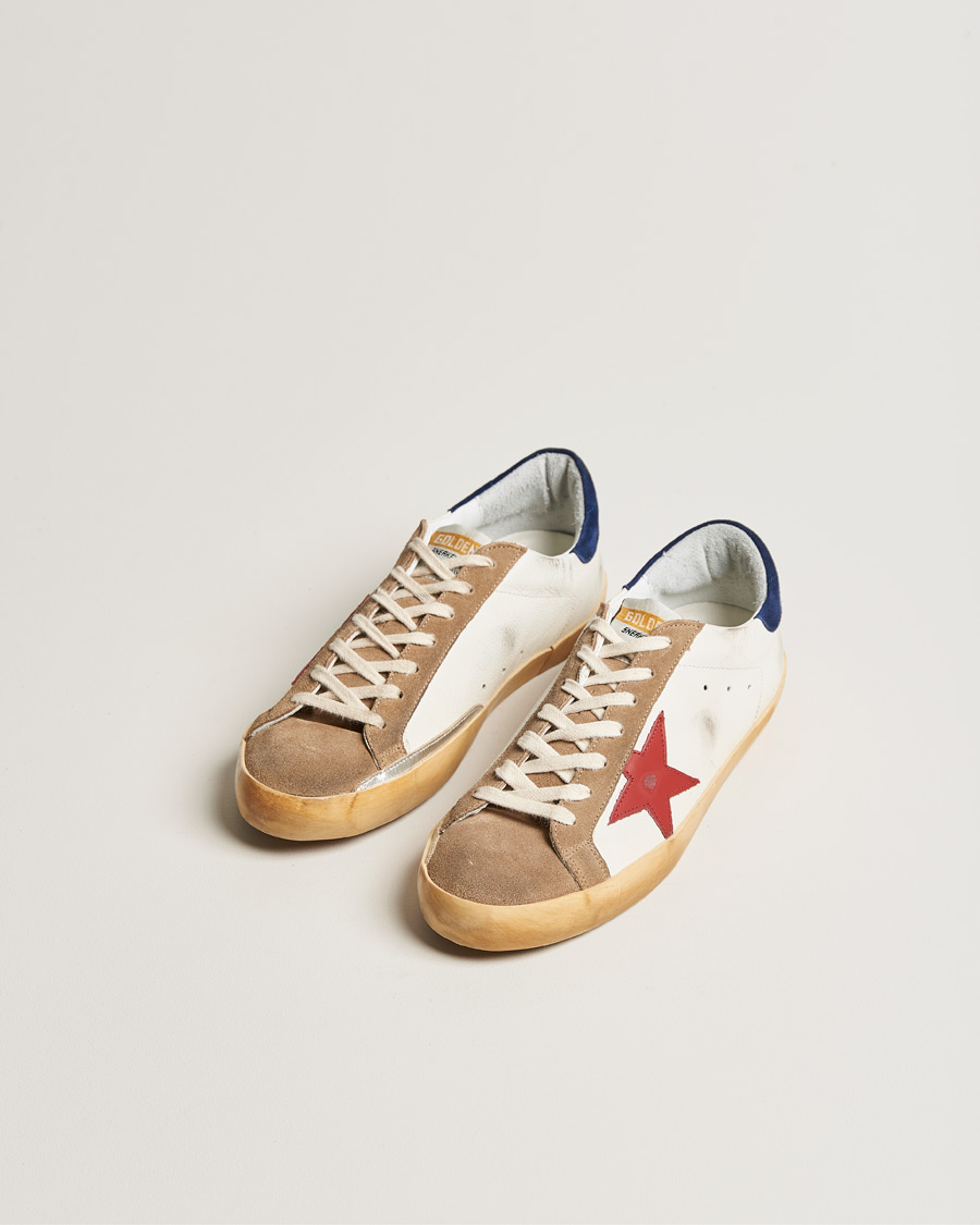Homme | Golden Goose Deluxe Brand Super-Star Sneakers White/Red | Golden Goose | Deluxe Brand Super-Star Sneakers White/Red