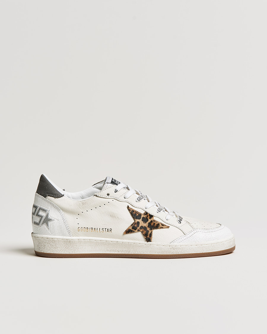 Homme | Golden Goose Deluxe Brand Ball Star Sneakers White/Leopard | Golden Goose | Deluxe Brand Ball Star Sneakers White/Leopard
