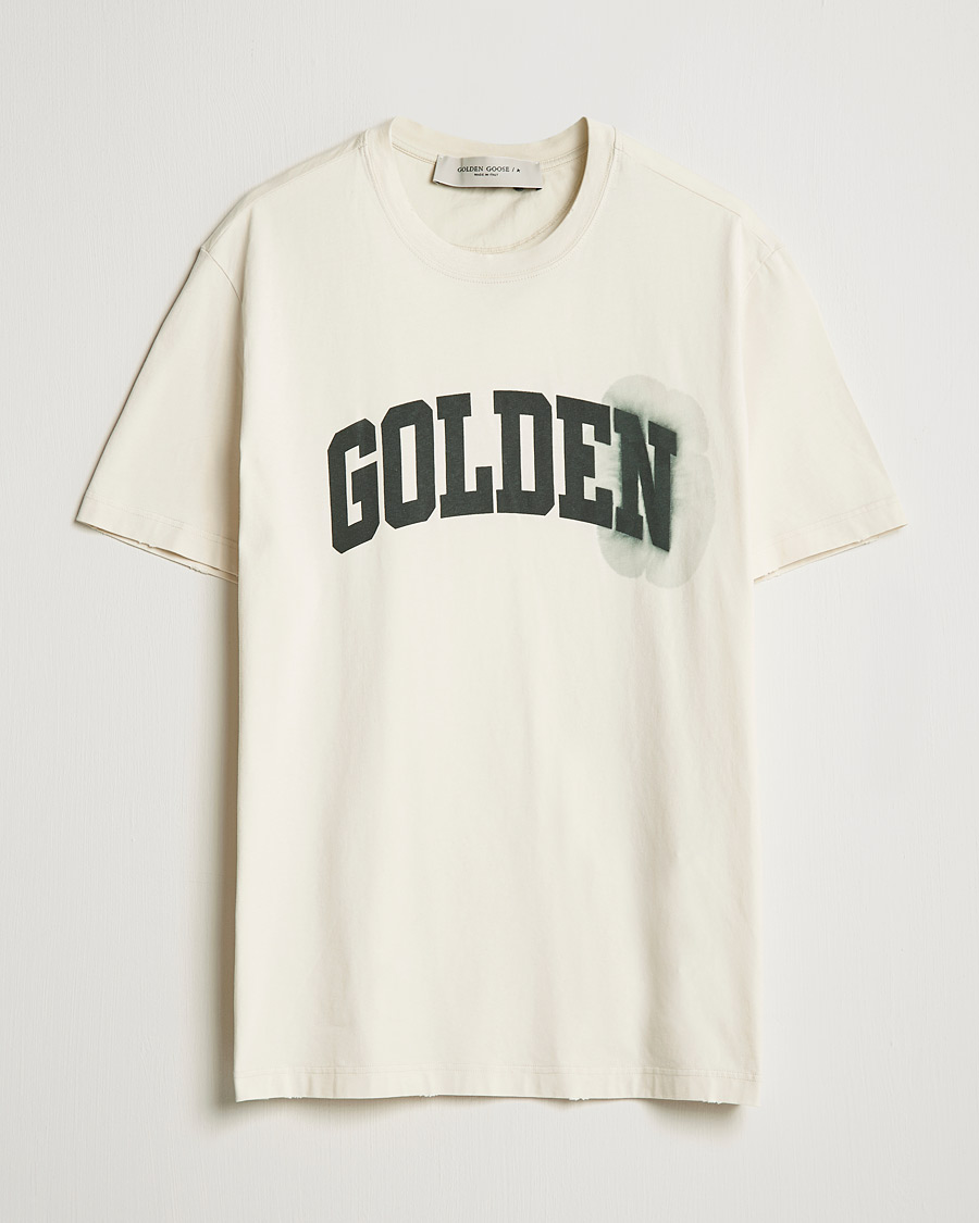 Homme | T-shirts | Golden Goose | Deluxe Brand Journey Logo T-Shirt Bone White