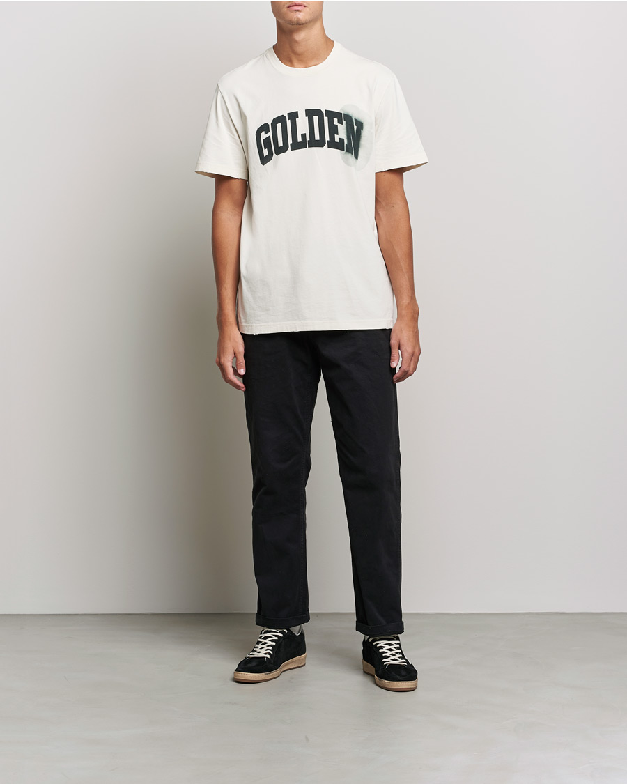 Homme | T-shirts | Golden Goose | Deluxe Brand Journey Logo T-Shirt Bone White