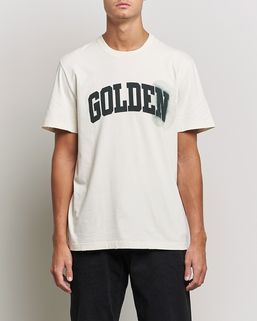 Homme | T-shirts | Golden Goose | Deluxe Brand Journey Logo T-Shirt Bone White