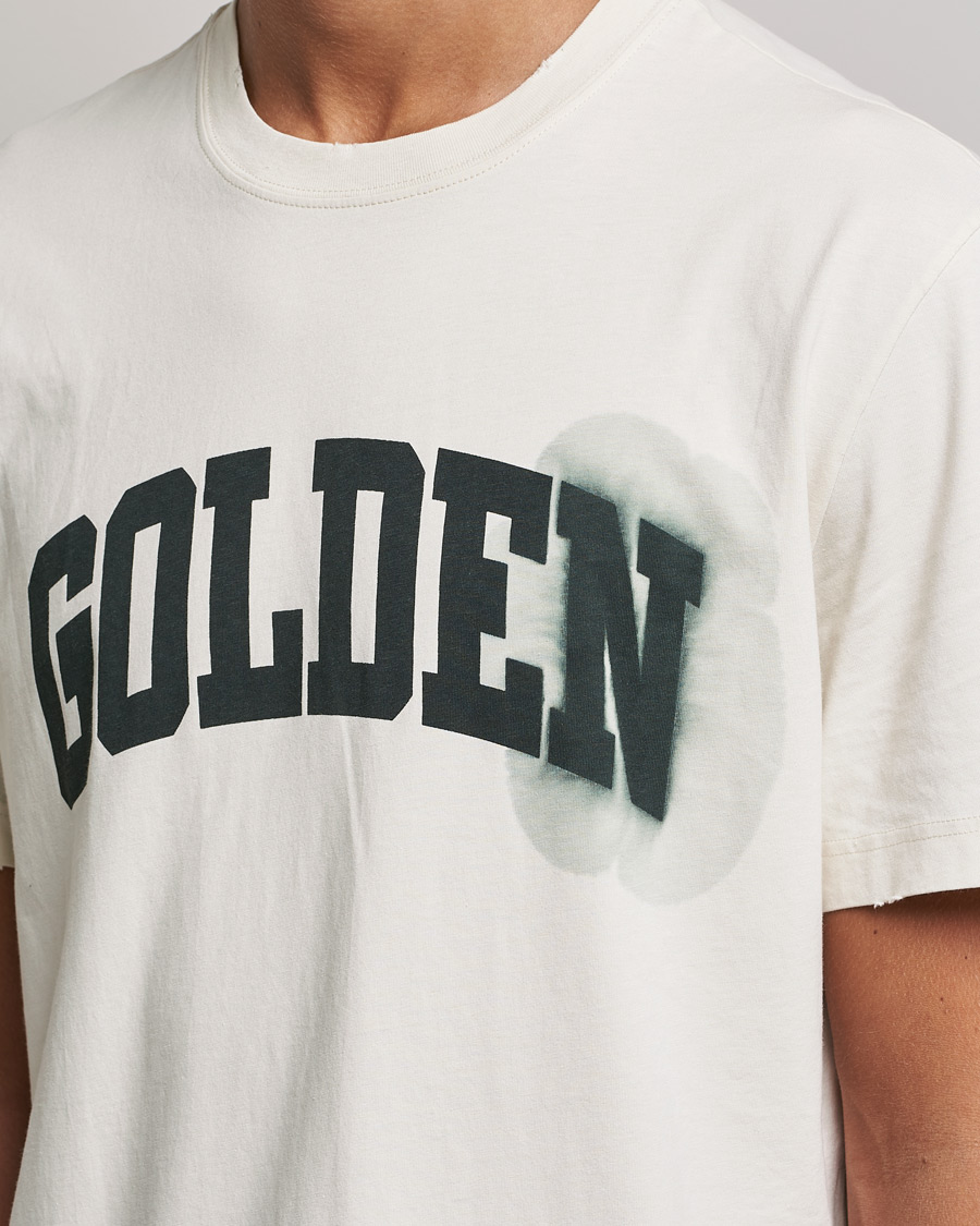 Homme | T-shirts | Golden Goose | Deluxe Brand Journey Logo T-Shirt Bone White