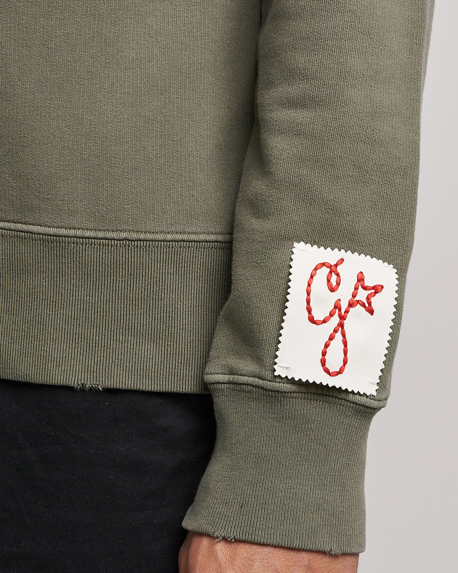 Homme | Pulls Et Tricots | Golden Goose | Deluxe Brand Distressed Cotton Sweatshirt Dusty Olive