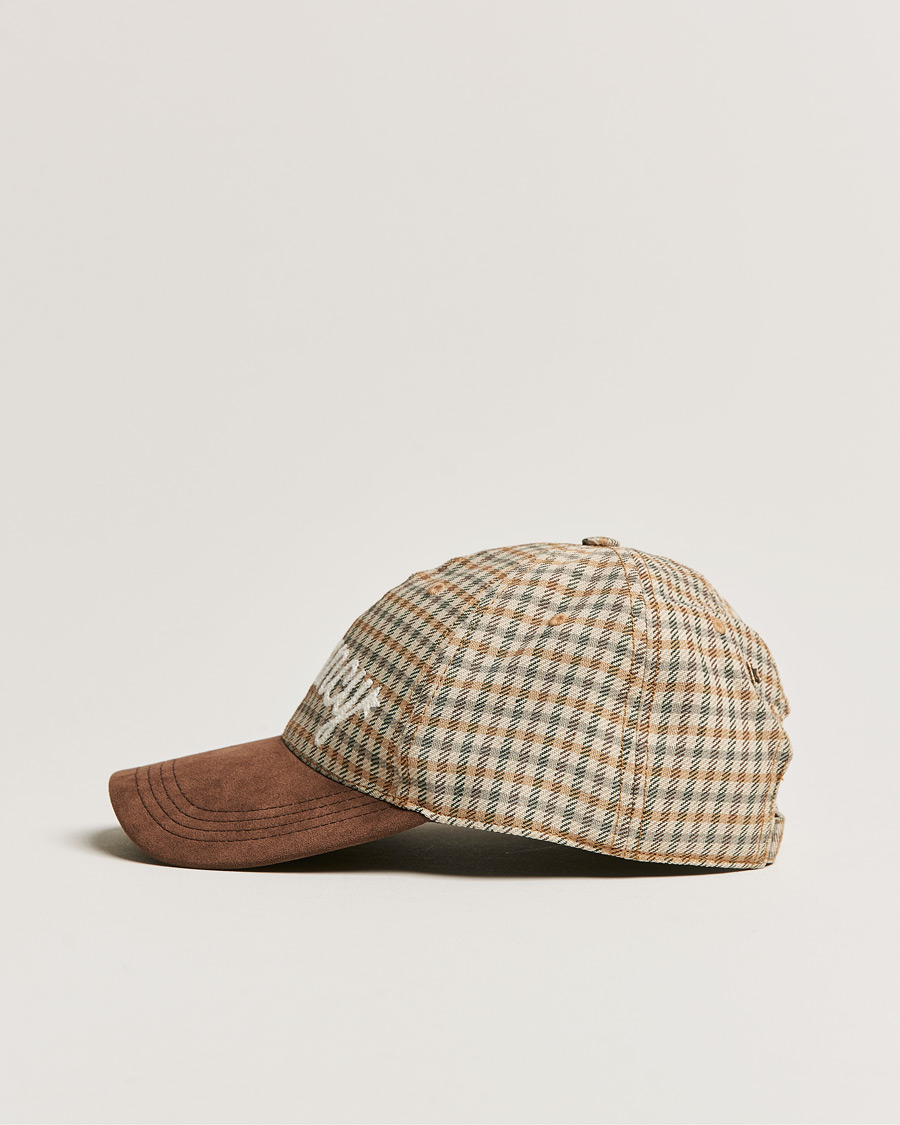 Homme | Golden Goose Deluxe Brand Alcantara Baseball Cap Brown Check | Golden Goose | Deluxe Brand Alcantara Baseball Cap Brown Check