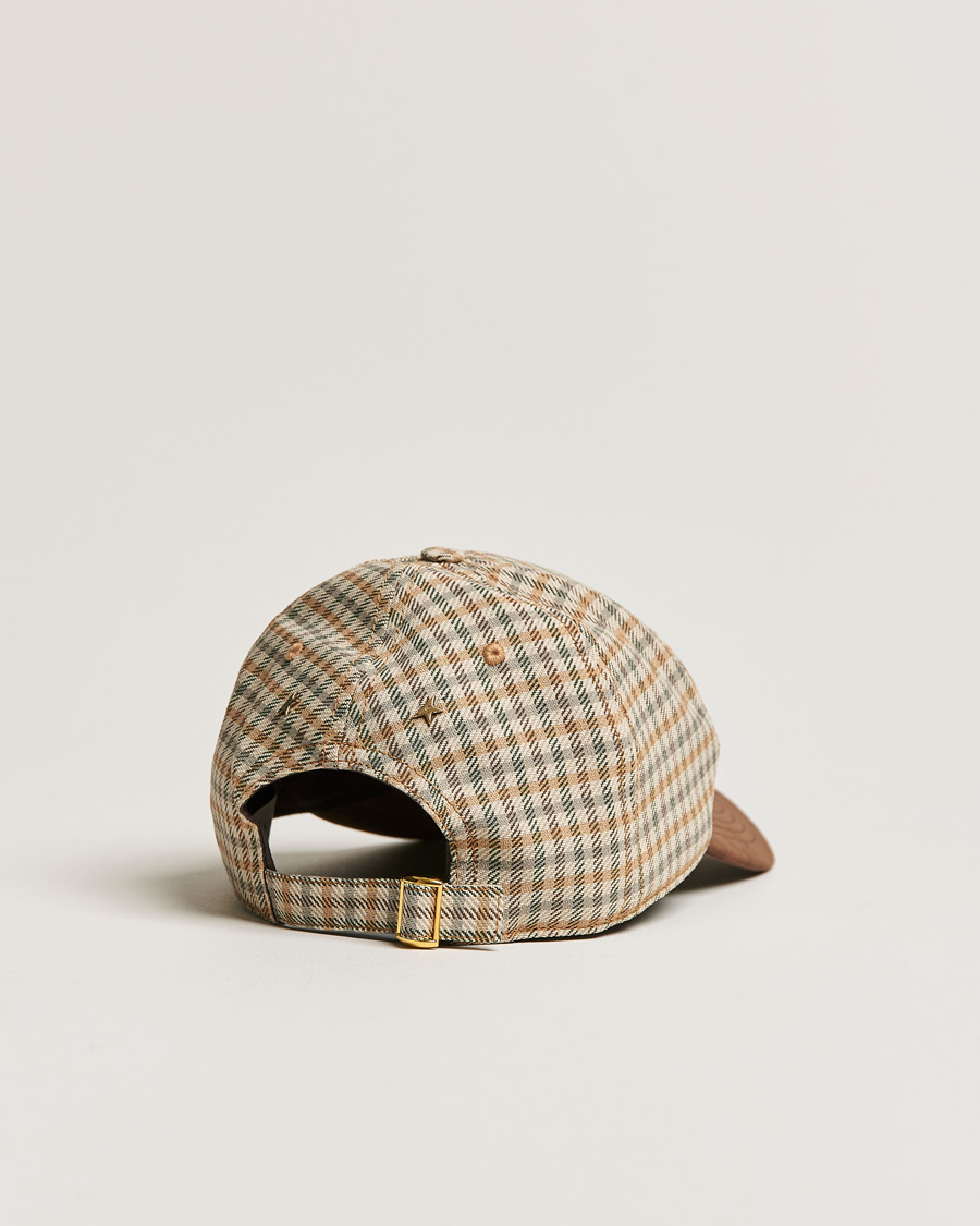 Homme | Golden Goose Deluxe Brand Alcantara Baseball Cap Brown Check | Golden Goose | Deluxe Brand Alcantara Baseball Cap Brown Check