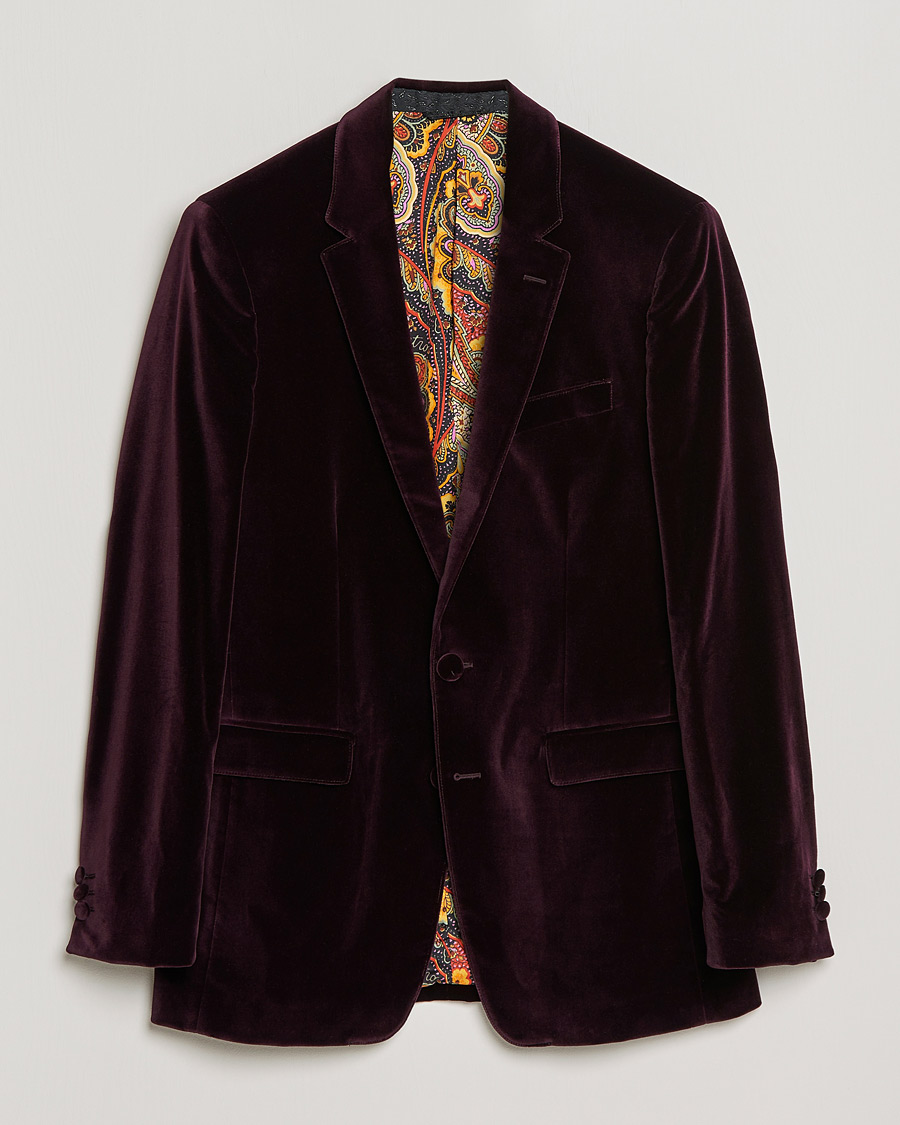 Homme | Blazers | Etro | Velvet Blazer Burgundy