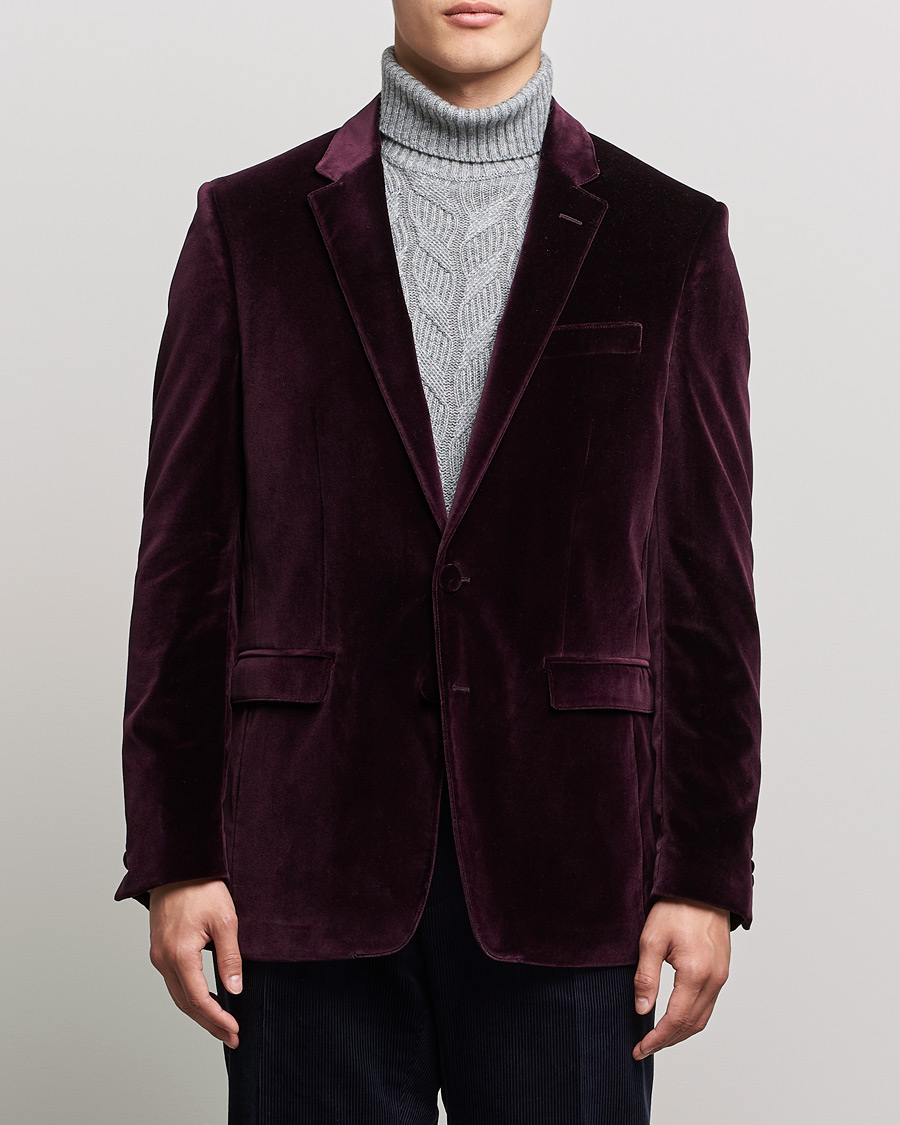 Homme | Blazers | Etro | Velvet Blazer Burgundy